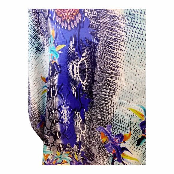 Gold Coast floral snake print poly silk kaftan tunic dress womens one size NWT - Picture 4 of 7